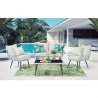 Manhattan Comfort Portofino Rope Wicker 4-Piece Patio Conversation Set with Cushions in Cream - Manhattan Comfort Portofino Rope Wicker 4-Piece Patio Conversation Set with Cushions in Cream