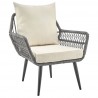 Manhattan Comfort Portofino Rope Wicker 4-Piece Patio Conversation Set with Cushions in Cream Chair Front