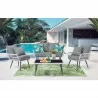 Manhattan Comfort Portofino Rope Wicker 4-Piece Patio Conversation Set with Cushions in Grey Loveseat - Manhattan Comfort Portofino Rope Wicker 4-Piece Patio Conversation Set with Cushions in Grey Loveseat