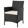 Manhattan Comfort Imperia Steel Rattan 3-Piece Patio Conversation Set with Cushions in Cream Front