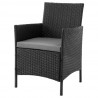 Manhattan Comfort Imperia Steel Rattan 3-Piece Patio Conversation Set with Cushions in Grey Front