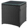 Manhattan Comfort Imperia Steel Rattan 3-Piece Patio Conversation Set with Cushions End Table
