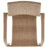 Manhattan Comfort Genoa 7-Piece Steel Rectangle Glass Top Outdoor Dining Table and 6 Armchairs without cushions in Nature Tan Weave Chair Top - Manhattan Comfort Genoa 7-Piece Steel Rectangle Glass Top Outdoor Dining Table and 6 Armchairs without cushions in Nature Tan Weave Chair Top