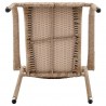 Manhattan Comfort Genoa 7-Piece Steel Rectangle Glass Top Outdoor Dining Table and 6 Armchairs without cushions in Nature Tan Weave Chair Bottom