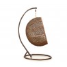 Manhattan Comfort Zolo Metal and Rattan Hanging Lounge Egg Patio Swing Side