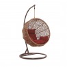 Manhattan Comfort Zolo Metal and Rattan Hanging Lounge Egg Patio Swing Red