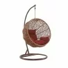 Manhattan Comfort Zolo Metal and Rattan Hanging Lounge Egg Patio Swing Red - Manhattan Comfort Zolo Metal and Rattan Hanging Lounge Egg Patio Swing Red