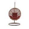 Manhattan Comfort Zolo Metal and Rattan Hanging Lounge Egg Patio Swing Red Front