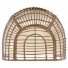 Manhattan Comfort Spezia Freestanding Steel and Rattan Outdoor Egg Chair with Cushions in Cream Top