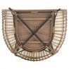 Manhattan Comfort Spezia Freestanding Steel and Rattan Outdoor Egg Chair with Cushions in Cream Bottom