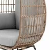 Manhattan Comfort Spezia Freestanding Steel and Rattan Outdoor Egg Chair with Cushions in Grey Mid - Manhattan Comfort Spezia Freestanding Steel and Rattan Outdoor Egg Chair with Cushions in Grey Mid