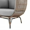Manhattan Comfort Spezia Freestanding Steel and Rattan Outdoor Egg Chair with Cushions in Grey Legs - Manhattan Comfort Spezia Freestanding Steel and Rattan Outdoor Egg Chair with Cushions in Grey Legs