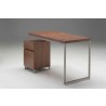 Span 47" Desk Natural Walnut with Brushed Stainless Steel