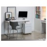 Span 47" Desk High Gloss White with Brushed Stainless Steel - Lifestyle