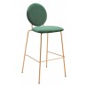 Odessa Barstool in Green & Gold-front view 1