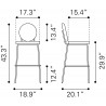 Odessa Barstool in Green & Gold-dimension