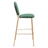 Odessa Barstool in Green & Gold-side view 1