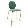 Odessa Counter Stool in Green & Gold- Front view 1 - Odessa Counter Stool in Green & Gold- Front view 1