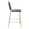 Odessa Counter Stool in Green & Gold- side view 1 - Odessa Counter Stool in Green & Gold- side view 1