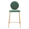 Odessa Counter Stool in Green & Gold- Front view 2