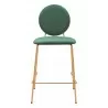 Odessa Counter Stool in Green & Gold- Front view 2 - Odessa Counter Stool in Green & Gold- Front view 2