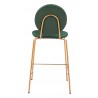 Odessa Counter Stool in Green & Gold- back view 1
