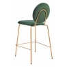 Odessa Counter Stool in Green & Gold- back view 2