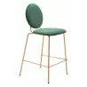 Odessa Counter Stool in Green & Gold- side view 2 - Odessa Counter Stool in Green & Gold- side view 2