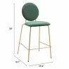 Odessa Counter Stool in Green & Gold- seat dimension - Odessa Counter Stool in Green & Gold- seat dimension