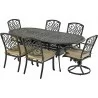 4 armless dining chairs, 2) dining swivel rockers and 84" x 42" Monarch series oval dining table - 4 armless dining chairs, 2) dining swivel rockers and 84" x 42" Monarch series oval dining table