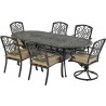 Bridgetown 7-Piece Dining Set - With 84" x 42" Oval Dining Table Armless Dining Chairs & Swivel chair