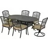 4 armless dining chairs, 2 dining swivel rockers and 72" x 42" Windsor series oval dining table - 4 armless dining chairs, 2 dining swivel rockers and 72" x 42" Windsor series oval dining table