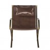 Sunpan Willis Lounge Chair - Brown Leather - Front Angle