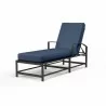 La Jolla Chaise in Spectrum Indigo w/ Self Welt - Front Side Angle - La Jolla Chaise in Spectrum Indigo w/ Self Welt - Front Side Angle