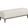 Sunpan Priscilla Bench - Linoso Ivory - Front Side Angle
