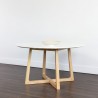 Sunpan Flores Dining Table 53" in Pake Honey-White Marble - Lifestyle