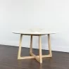Sunpan Flores Dining Table 53" in Pake Honey-White Marble - Lifestyle - Sunpan Flores Dining Table 53" in Pake Honey-White Marble - Lifestyle