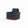 Montecito Club Chair in Spectrum Indigo w/ Self Welt - Front Side Angle - Montecito Club Chair in Spectrum Indigo w/ Self Welt - Front Side Angle