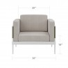 DecoScapes Oliver Club Chair - Front view with Dimensions