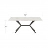 DecoScapes Oliver Emerald Rimless Porcelain Dining Table - Medium - Front with Dimensions