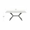 DecoScapes Oliver Emerald Rimless Porcelain Dining Table - Medium - Front with Dimensions - DecoScapes Oliver Emerald Rimless Porcelain Dining Table - Medium - Front with Dimensions