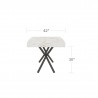 DecoScapes Oliver Emerald Rimless Porcelain Dining Table - Side View with Dimensions