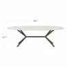 DecoScapes Oliver Oval Rimless Porcelain Dining Table - Front with Dimensions - DecoScapes Oliver Oval Rimless Porcelain Dining Table - Front with Dimensions
