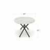 DecoScapes Oliver Oval Rimless Porcelain Dining Table - Side with Dimensions - DecoScapes Oliver Oval Rimless Porcelain Dining Table - Side with Dimensions