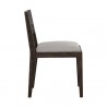 Sunpan Francis Dining Chair in Dark Brown-Linoso Light Grey - Side Angle