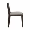 Sunpan Francis Dining Chair in Dark Brown-Linoso Light Grey - Side Angle - Sunpan Francis Dining Chair in Dark Brown-Linoso Light Grey - Side Angle