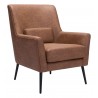 Zuo Modern Ontario Accent Chair Vintage Brown - Angled Side View