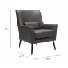 Zuo Modern Ontario Accent Chair Vintage Black- Seat Dimension - Zuo Modern Ontario Accent Chair Vintage Black- Seat Dimension