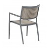 Alfresco Home Genevieve Alum/Polywood Stackable Dining Armchair - Set of Four - Back Side Angle