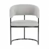 Sunpan Marris Dining Armchair Gunmetal-Belfast Heather Grey - Front Angle - Sunpan Marris Dining Armchair Gunmetal-Belfast Heather Grey - Front Angle